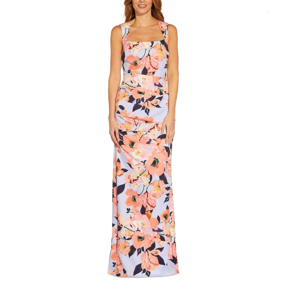 ADRIANNA PAPELL Floral-Print Gown bridesmaid dress Size 2